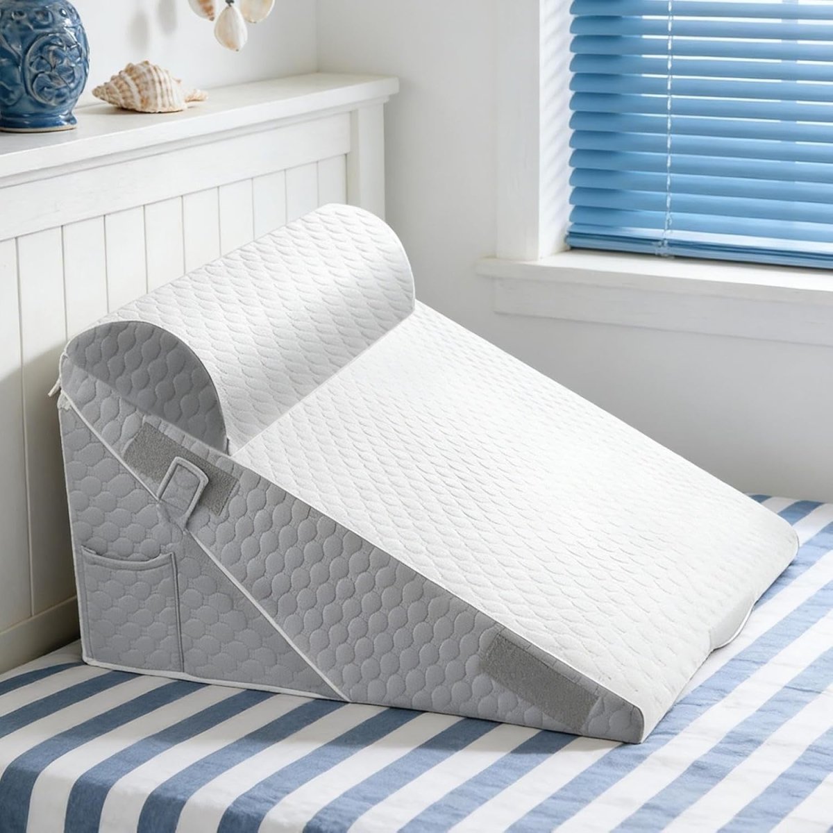 Bed Wedge Pillow Adjustable Ergonomic Support for Sleeping Reflux Reading - Kwikley
