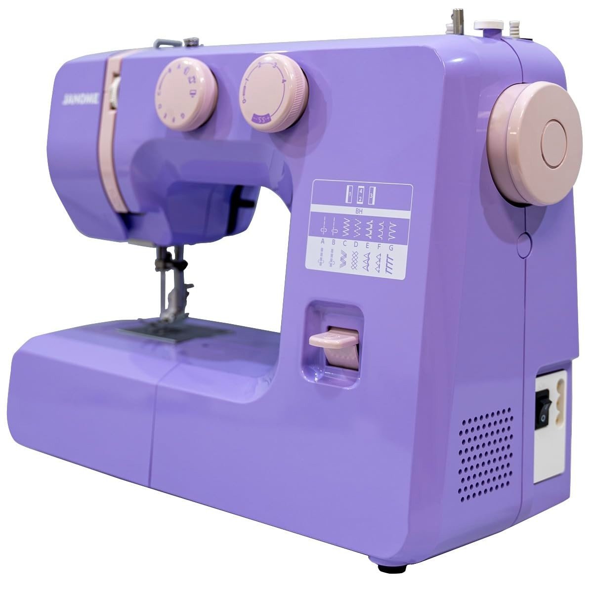 Beginner Sewing Machine 15 Built-In Stitches Metal Frame Purple - Kwikley