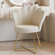 Beige Accent Chair Gold Metal Legs Back Vanity Armchair - Kwikley