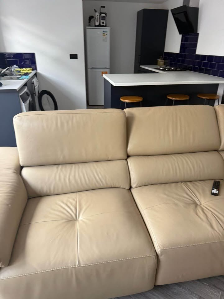 Beige Deeply Comfy Electric Leather Corner Sofa (PTP) - Kwikley
