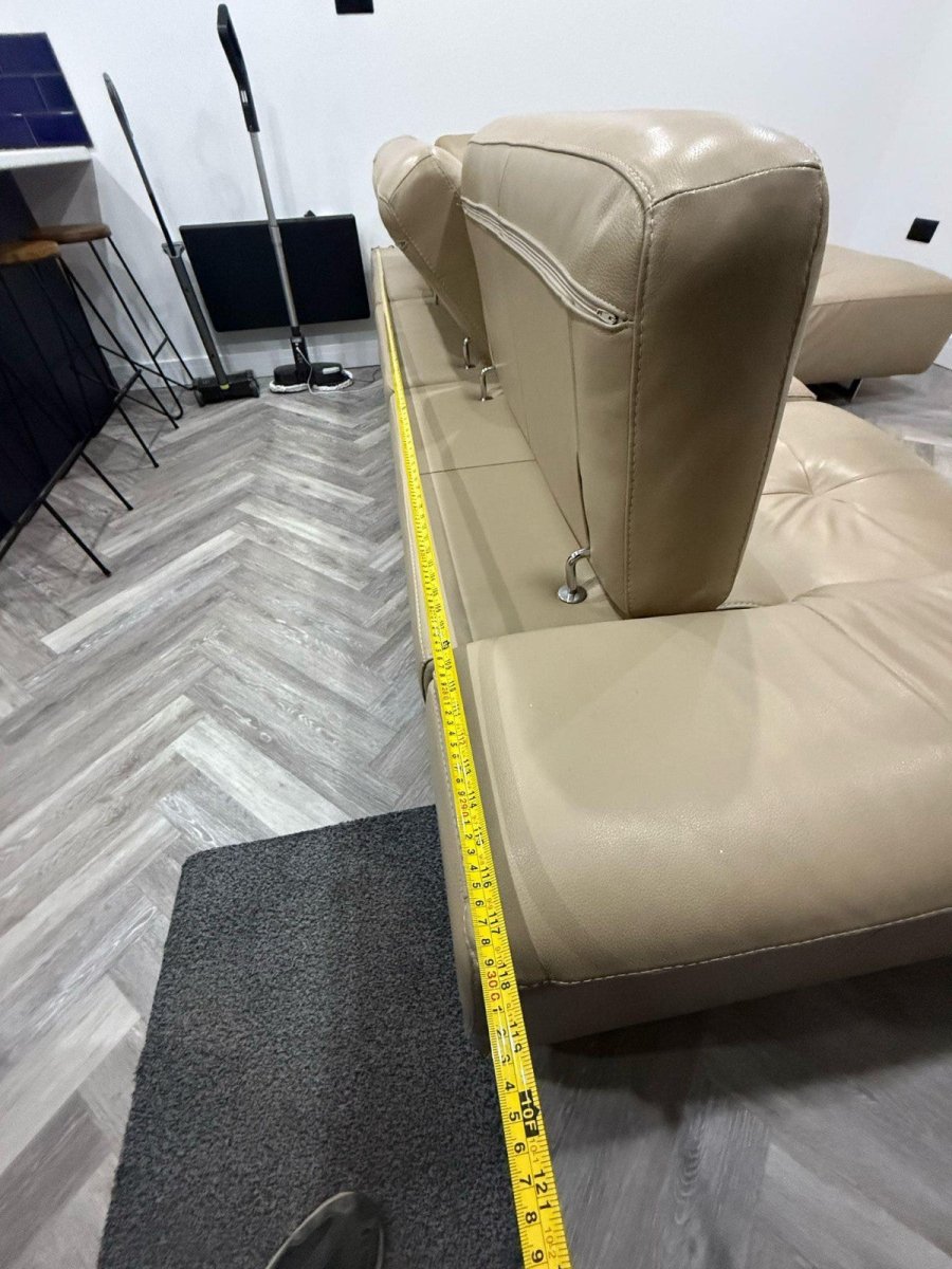 Beige Deeply Comfy Electric Leather Corner Sofa (PTP) - Kwikley