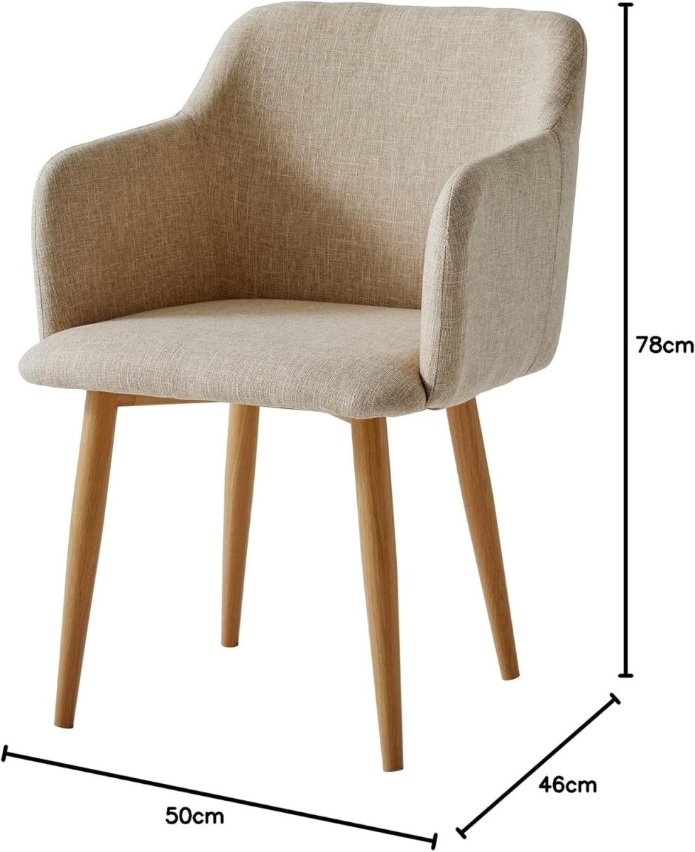 Beige Fabric Accent Chair Modern Tub Armchair Metal Legs - Kwikley