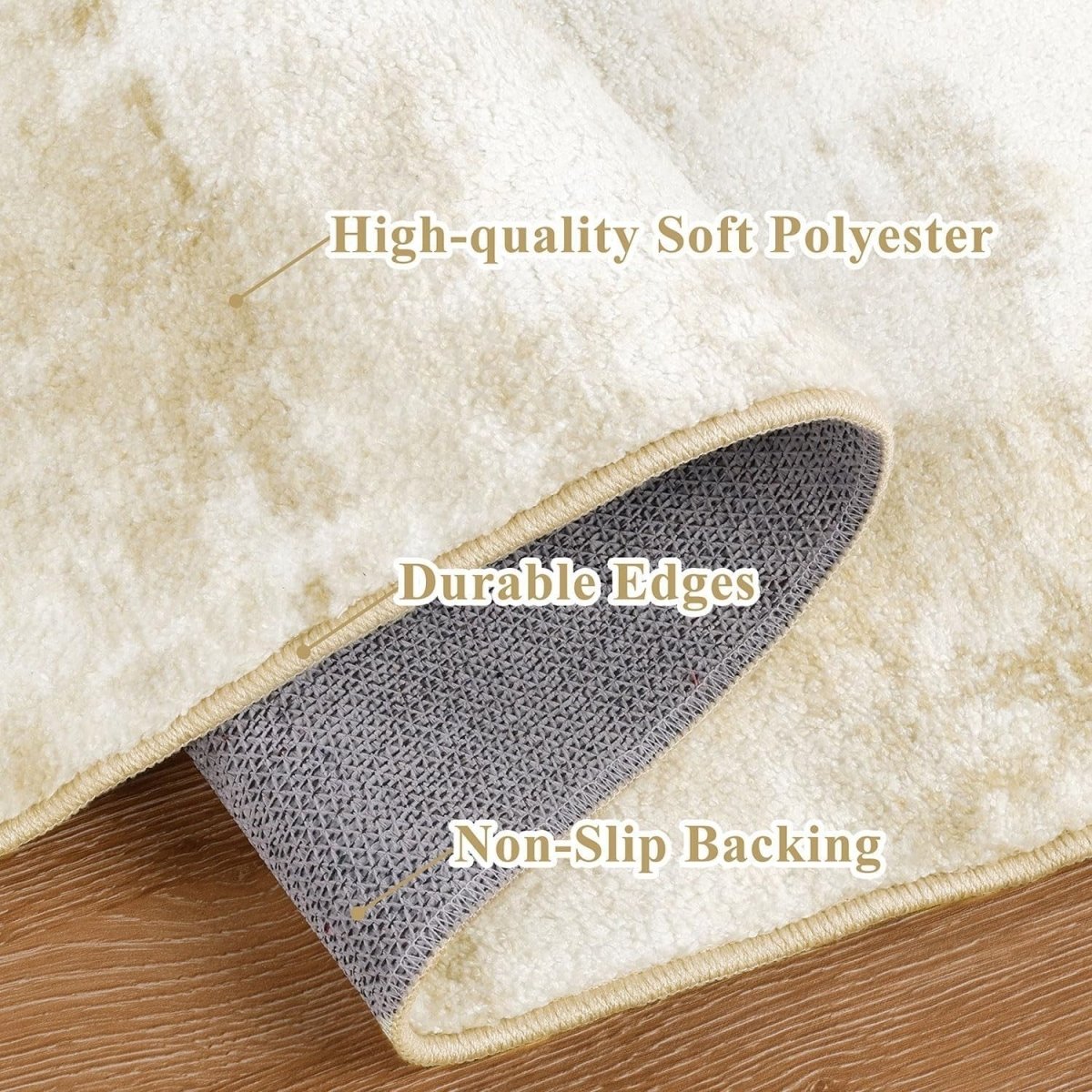 Beige Hallway Runner Rug 80x200cm Non Slip Washable Low Pile Hall Carpet - Kwikley