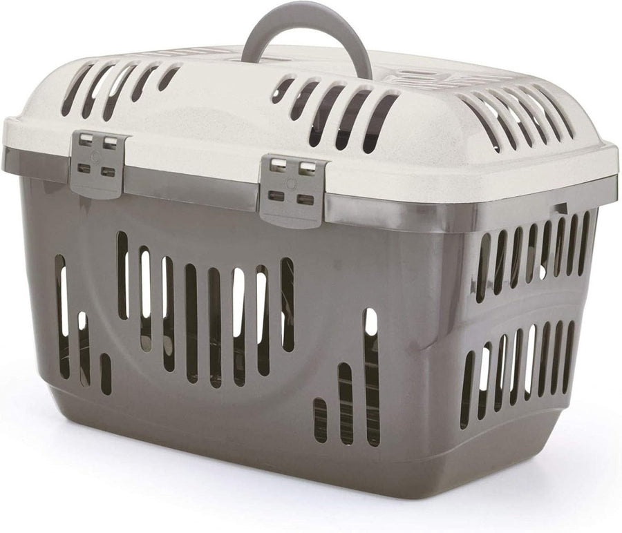 Beige Pet Carrier Crate with Top Lid | Portable Dog Cat Travel Box Cage - Kwikley
