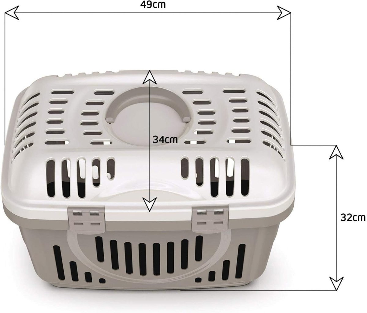 Beige Pet Carrier Crate with Top Lid | Portable Dog Cat Travel Box Cage - Kwikley