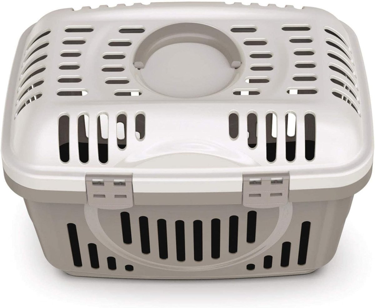 Beige Pet Carrier Crate with Top Lid | Portable Dog Cat Travel Box Cage - Kwikley