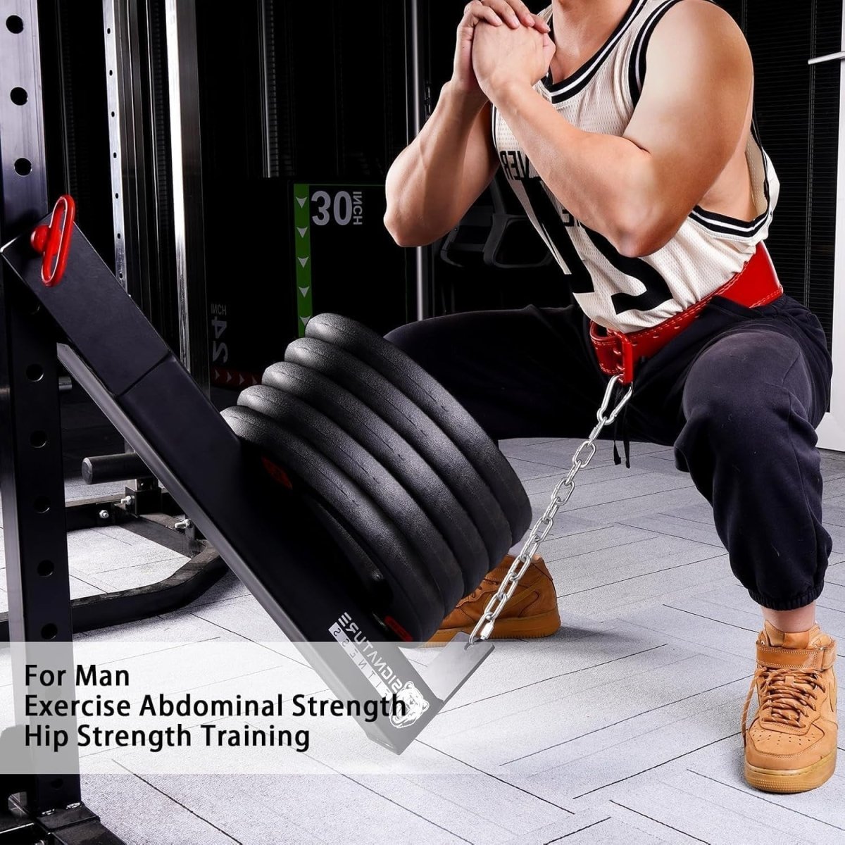 Belt Squat Attachment Power Rack Trainer Squats Rows Deadlifts - Kwikley