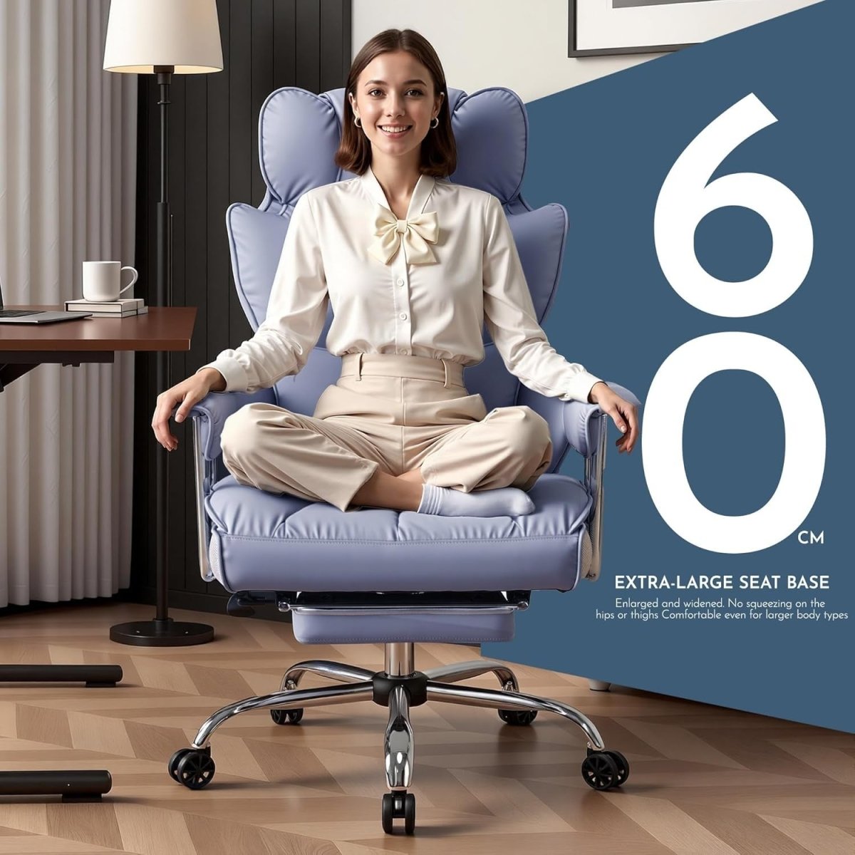 Big & Tall Executive Office Chair 200kg High Back PU Leather Recliner - Kwikley