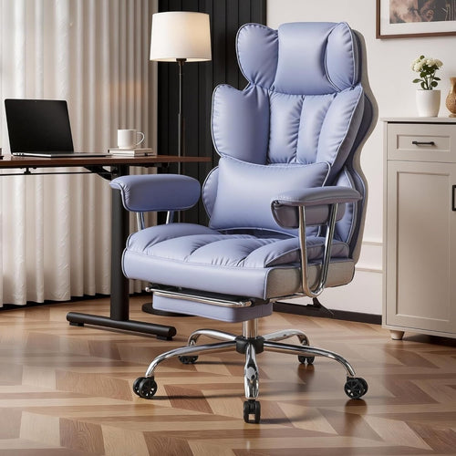 Big & Tall Executive Office Chair 200kg High Back PU Leather Recliner - Kwikley