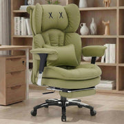 Big & Tall Gaming Office Chair 200kg Reclining Footrest Olive - Kwikley