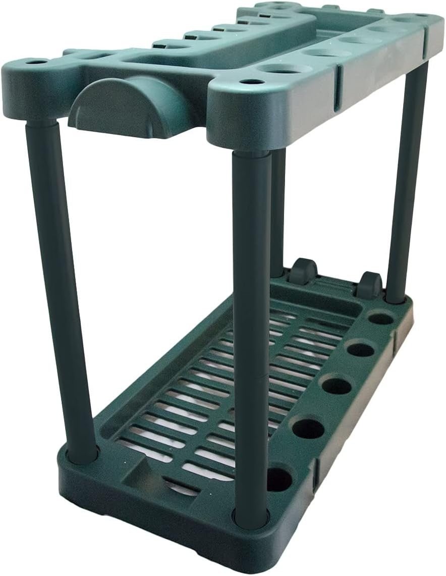 Black 4 - Tier Garden Tool Rack Shelving Unit Freestanding Shed Organizer - Kwikley