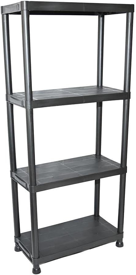 Black 4 - Tier Garden Tool Rack Shelving Unit Freestanding Shed Organizer - Kwikley