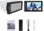 Black 6.2" Touchscreen Double DIN Car Stereo – Bluetooth Multimedia Player - Kwikley