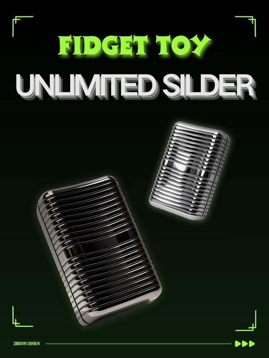 Black Alloy Fidget Slider 360° Magnetic Soap Bar Stress EDC - Kwikley