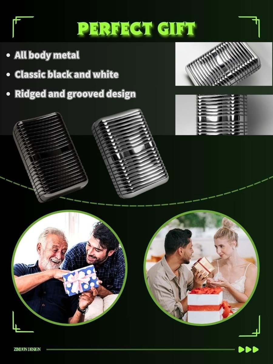 Black Alloy Fidget Slider 360° Magnetic Soap Bar Stress EDC - Kwikley