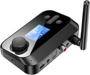 Black Bluetooth 5.0 Audio Transmitter & Receiver – TF Card + 10m Range - Kwikley