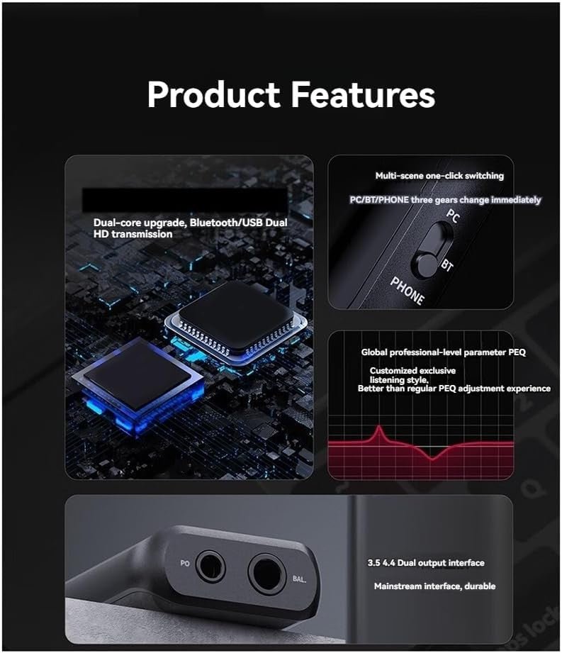 Black Bluetooth 5.1 Hi‑Res Audio Receiver – DSD256 LDAC MQA Adapter - Kwikley