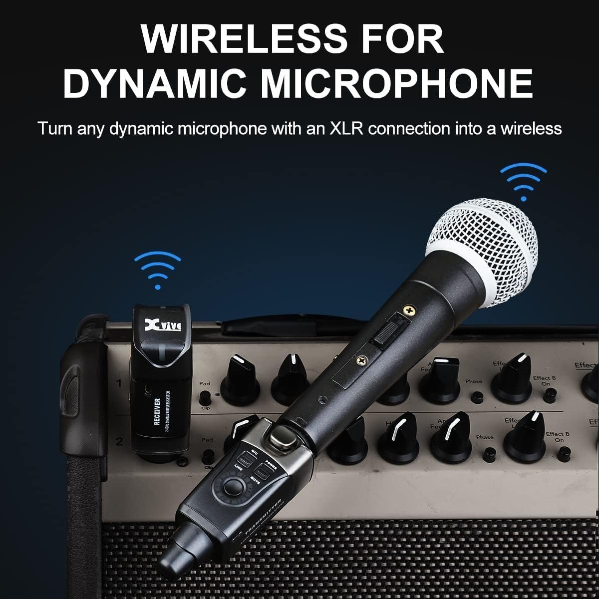 Black Dual 2.4GHz Wireless XLR Audio System – PA Mixer Monitor Kit - Kwikley