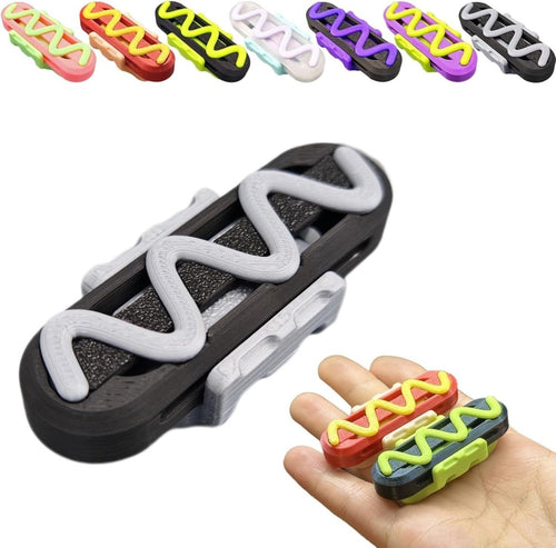 Black Grey Hot Dog Fidget Slider Clicky Pocket EDC Stress Toy - Kwikley
