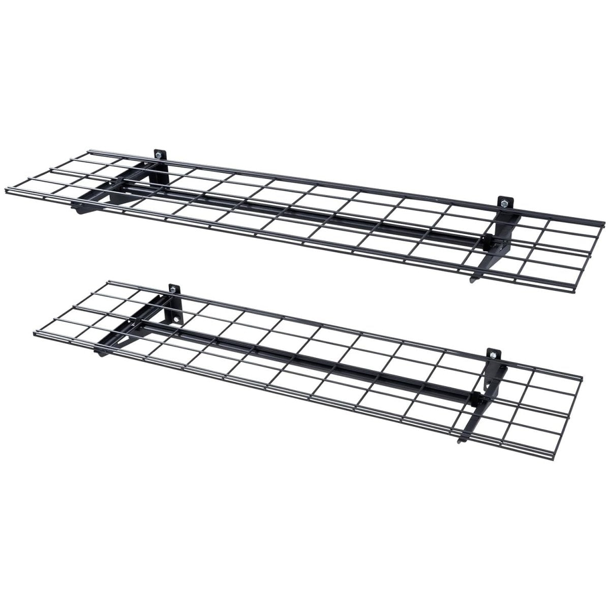 Black Heavy Duty Wall - Mounted Garage Shelves 2 - Pack 400 lbs Capacity - Kwikley