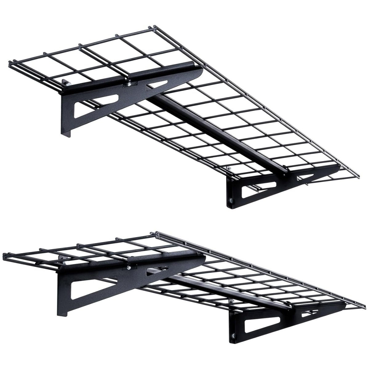 Black Heavy Duty Wall - Mounted Garage Shelves 2 - Pack 400 lbs Capacity - Kwikley
