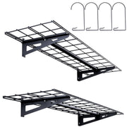Black Heavy Duty Wall - Mounted Garage Shelves 2 - Pack 400 lbs Capacity - Kwikley