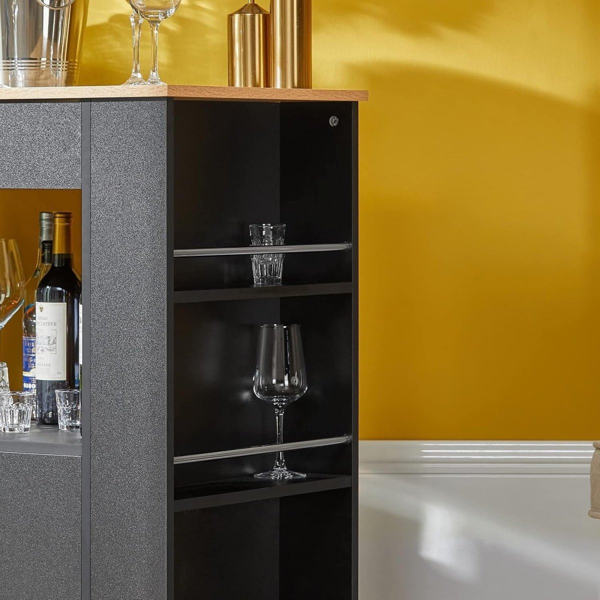 Black Kitchen Island Cart on Wheels w Drawer Cabinet - Kwikley