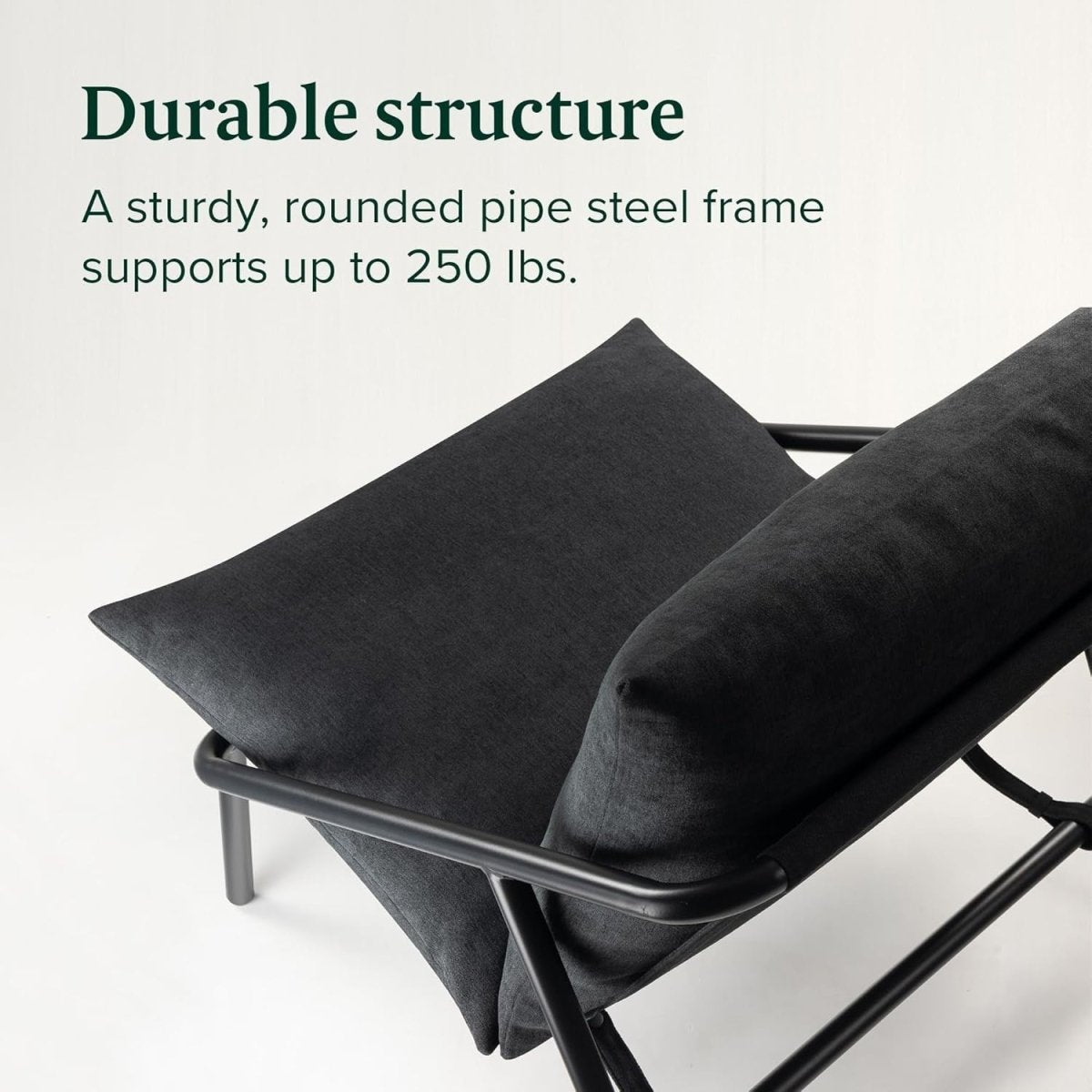 Black Metal Frame Accent Chair | Shredded Foam Lounge Armchair, Stylish - Kwikley