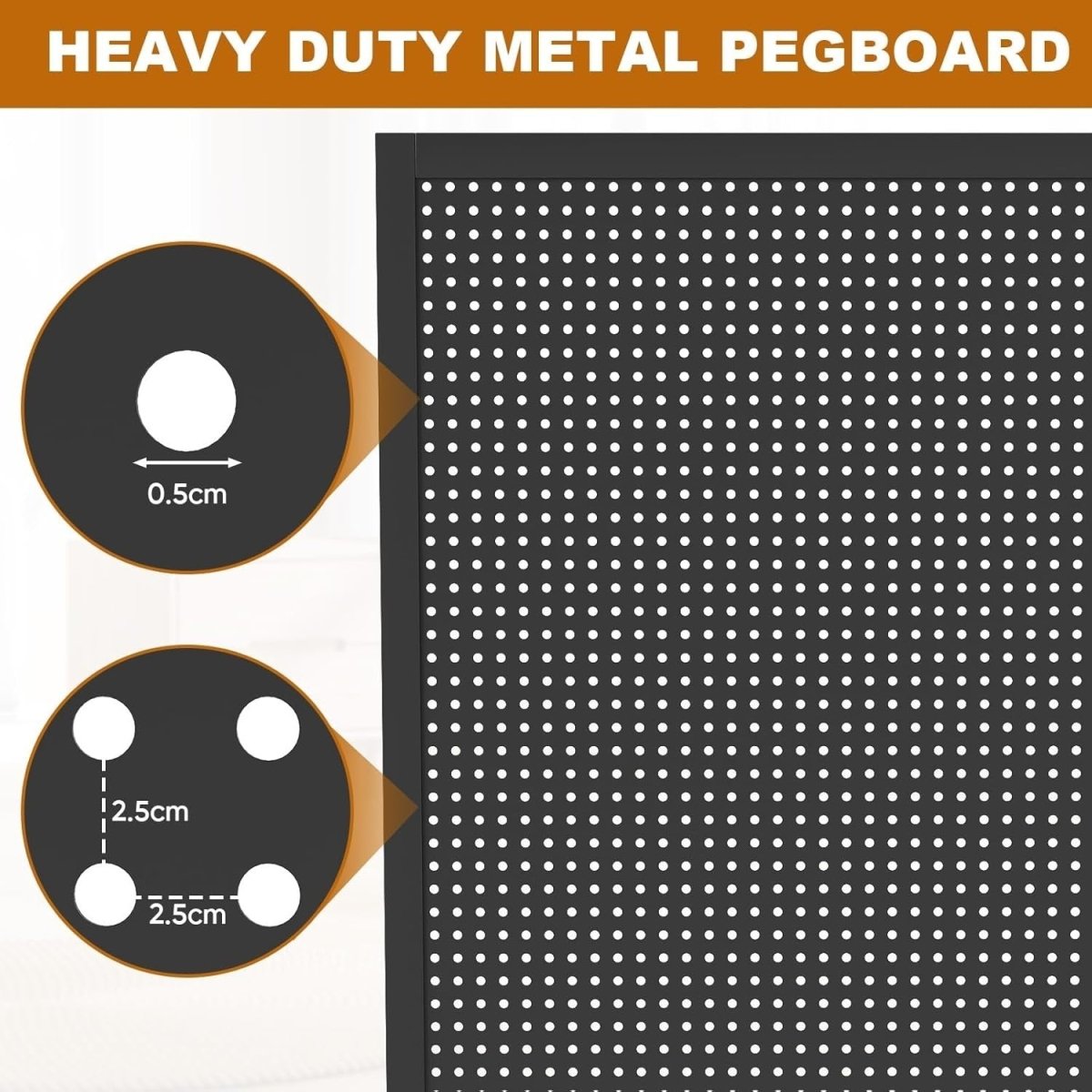 Black Metal Pegboard Display Stand w/ 30 Hooks 174cm Rolling Organizer - Kwikley
