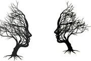 Black Metal Tree Branch Wall Art 30x21cm Modern Face - Kwikley