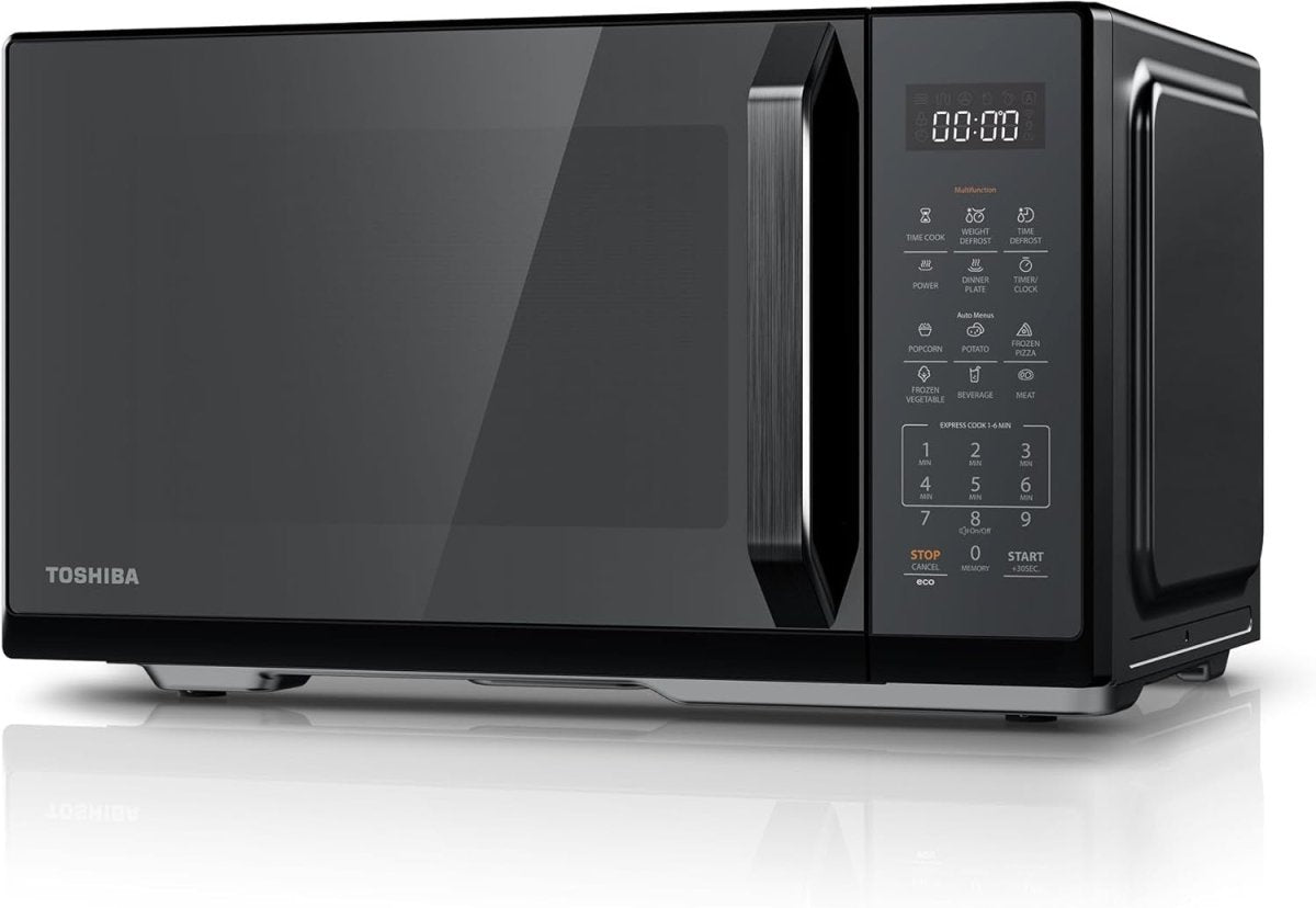 Black Mirror 23L Digital Microwave 900W Solo 11 Power Levels - Kwikley