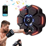 Black Music Boxing Machine Orange LED Bluetooth Wall Punch Trainer 9 Modes