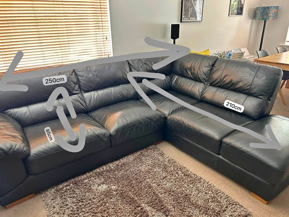 Black Puffy Luxe Leather L - Shape Sofa Corner Sofa (PTP) - Kwikley