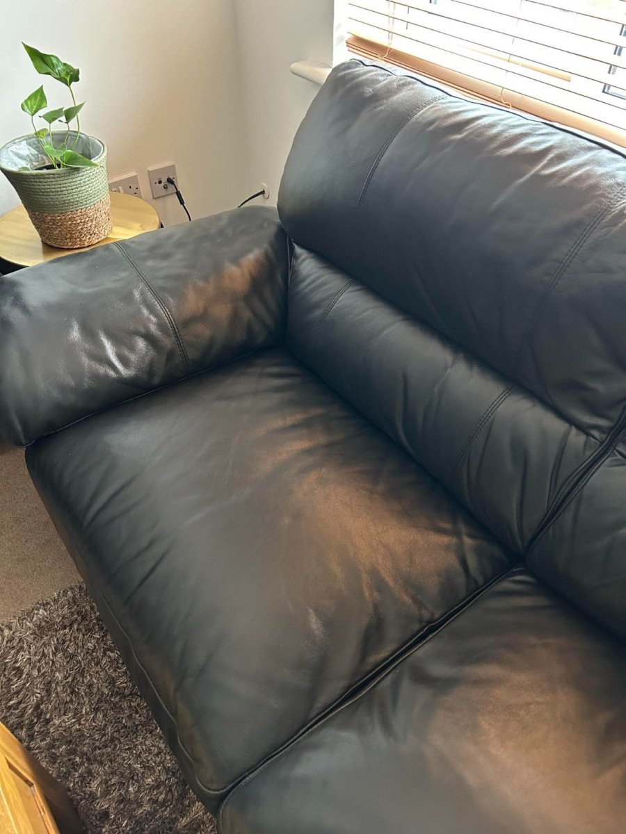 Black Puffy Luxe Leather L - Shape Sofa Corner Sofa (PTP) - Kwikley