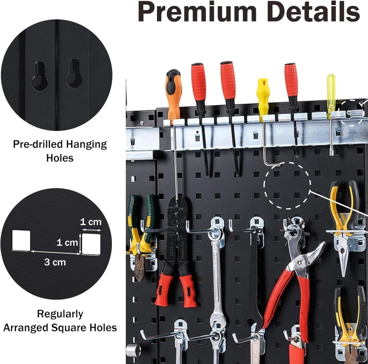 Black & Red Wall - Mount Pegboard Kit 3 Boards with 28 Tool Accessories - Kwikley