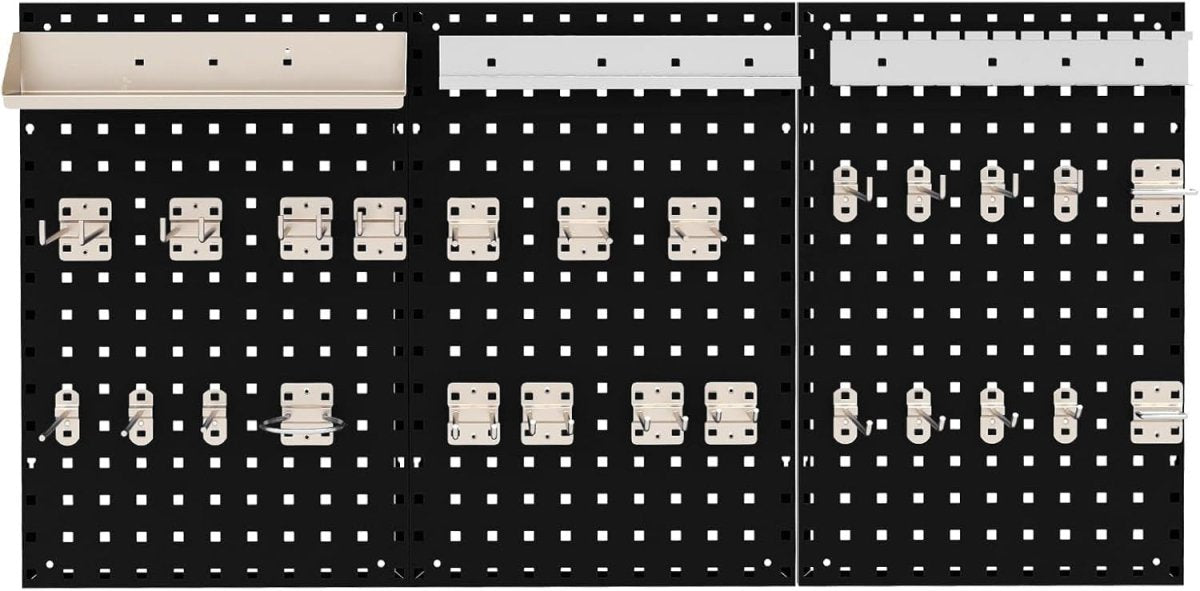Black & Red Wall - Mount Pegboard Kit 3 Boards with 28 Tool Accessories - Kwikley