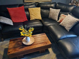 Black Splendid Luxe Leather Corner Sofa (PTP)