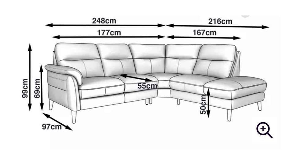 Black Splendid Luxe Leather Corner Sofa (PTP) - Kwikley