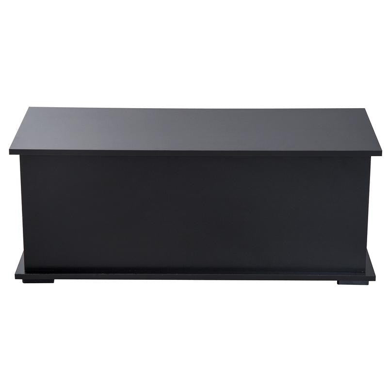 Black Storage Ottoman Chest Trunk Bench Box Toy 100cm Lid - Kwikley