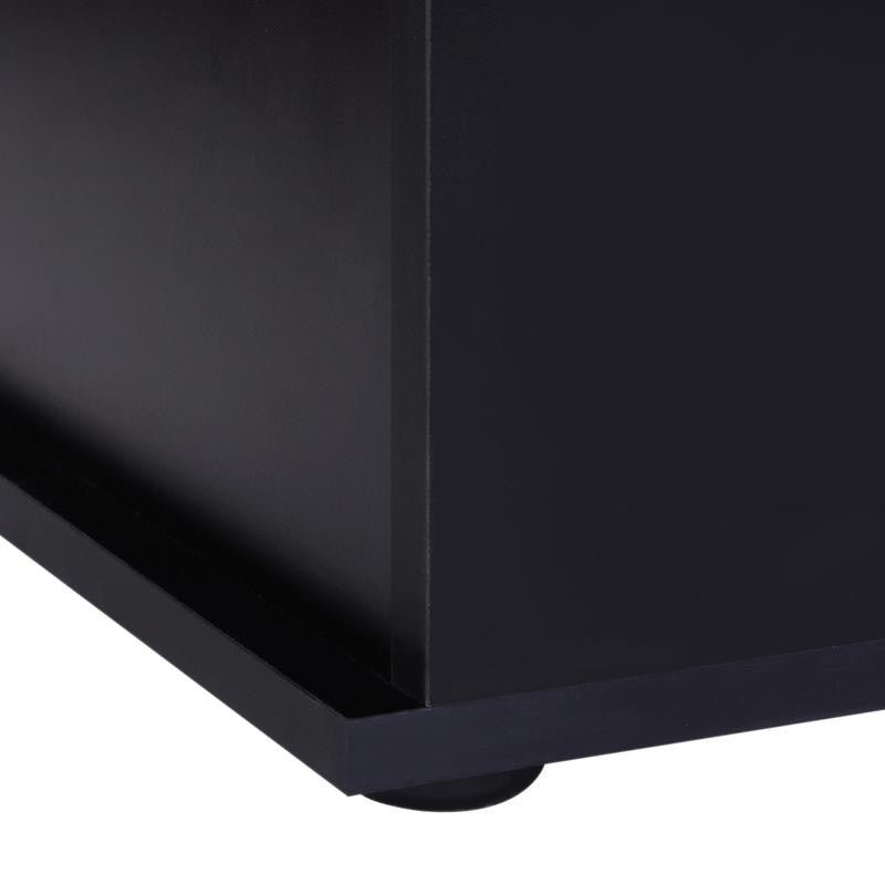Black Storage Ottoman Chest Trunk Bench Box Toy 100cm Lid - Kwikley