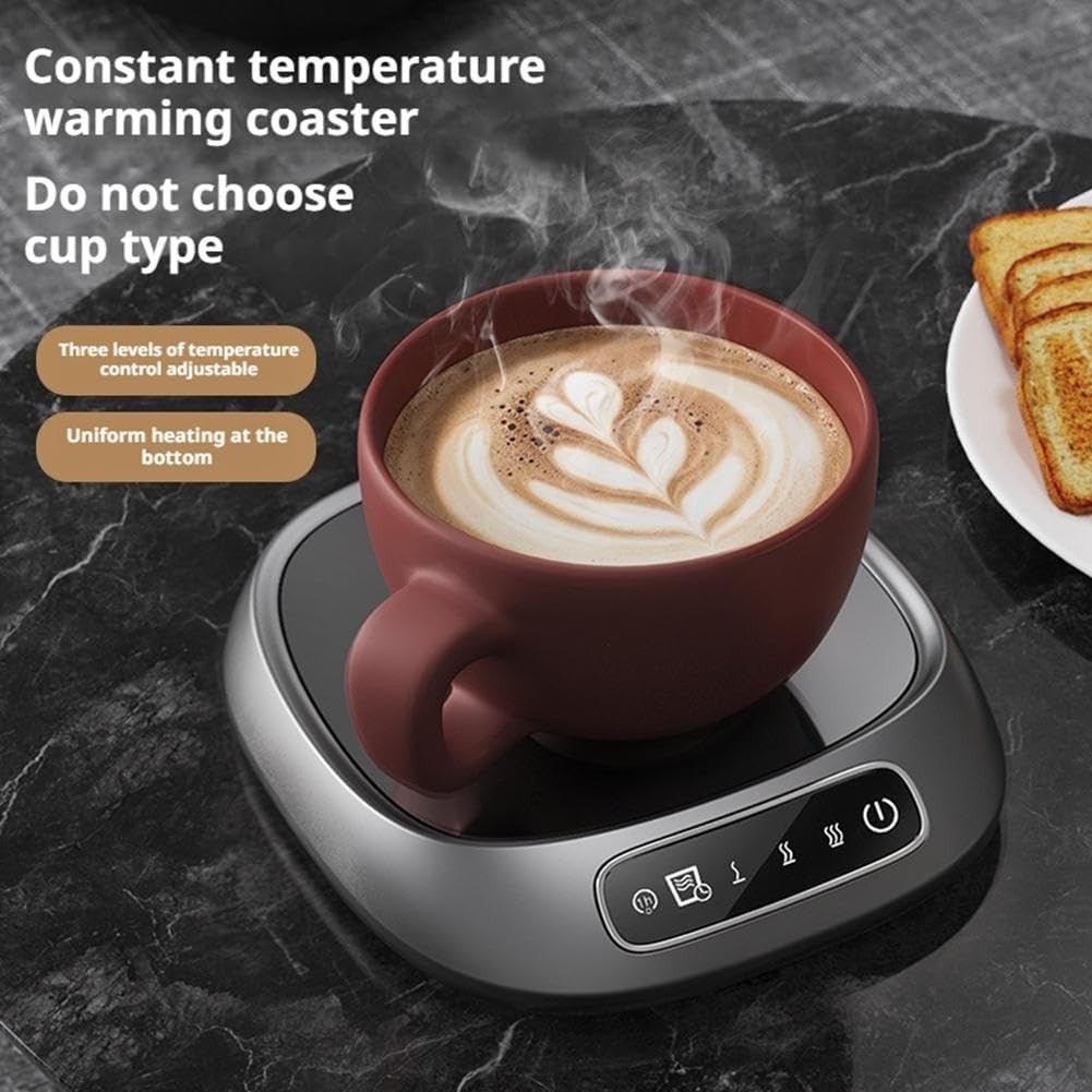 Black USB Rechargeable Coffee Mug Warmer 3 Temp Auto Off - Kwikley