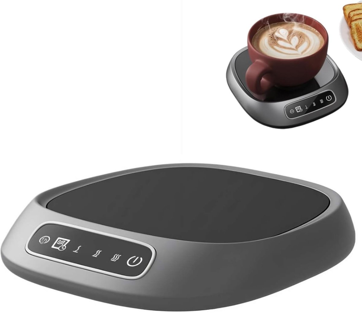 Black USB Rechargeable Coffee Mug Warmer 3 Temp Auto Off - Kwikley