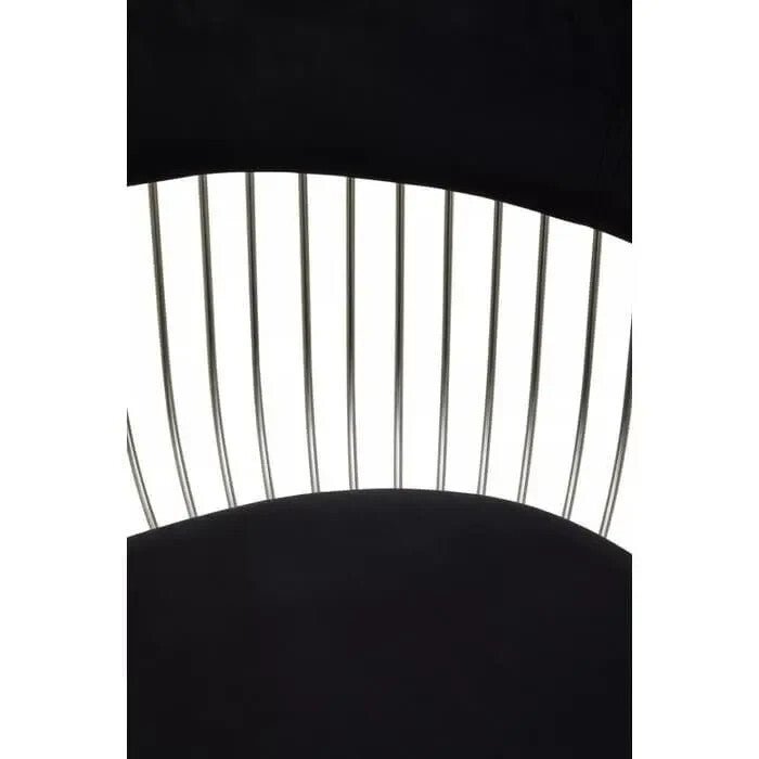 Black Velvet Accent Chair Silver Frame Retro Modern Art Deco Lounge - Kwikley