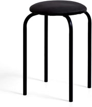 Black Velvet Round Metal Stacking Stool Backless Kitchen Bar Chair - Kwikley