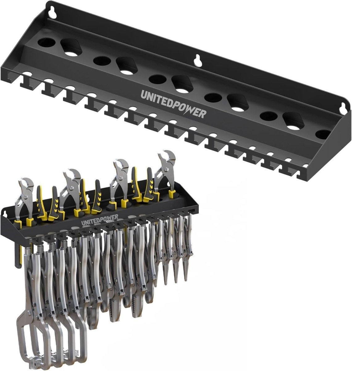 Black Wall - Mounted Vise Grip Holder Rack Heavy Metal Tool Organizer - Kwikley
