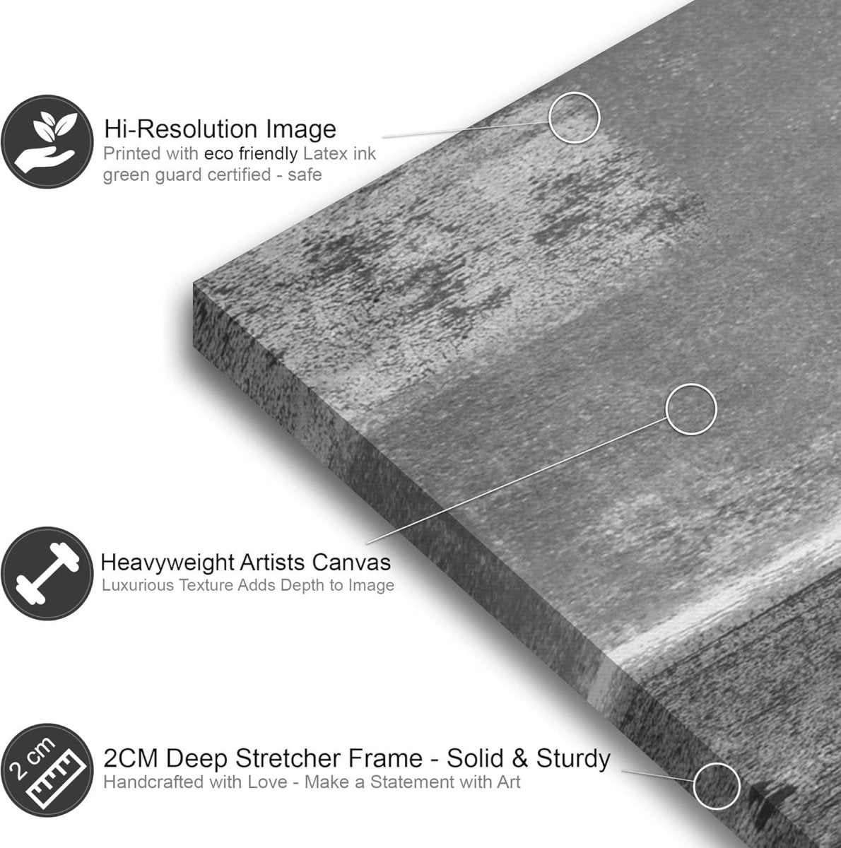 Black White Grey Abstract Canvas Wall Art Large Modern 118x49cm - Kwikley