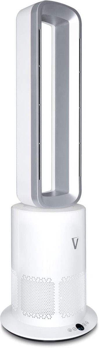 Bladeless Air Purifier Fan Heater HEPA H13 Oscillating Tower - Kwikley