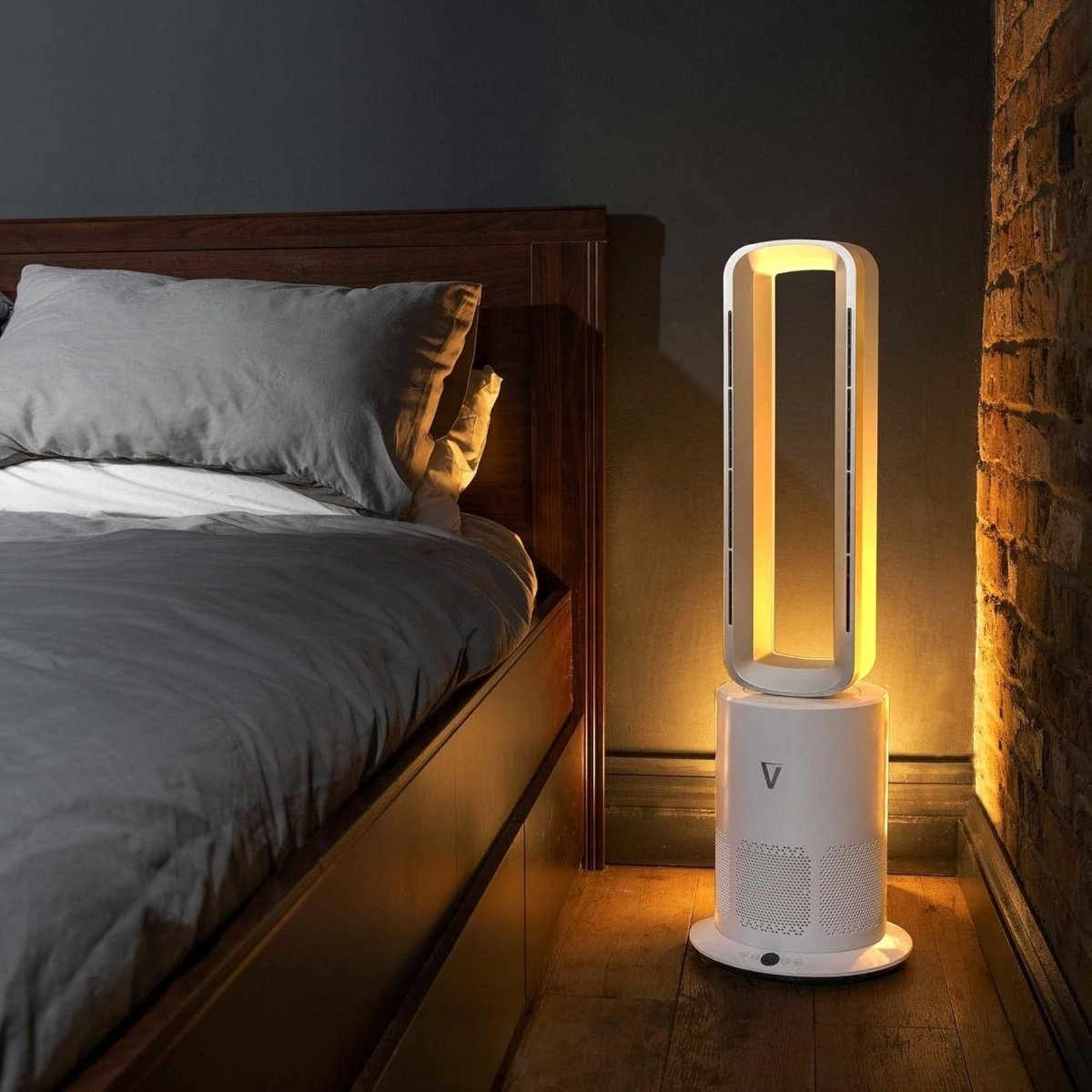 Bladeless Air Purifier Fan Heater HEPA H13 Oscillating Tower - Kwikley