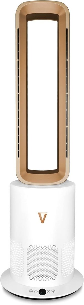 Bladeless Air Purifier Fan Heater HEPA Tower Gold Oscillating - Kwikley