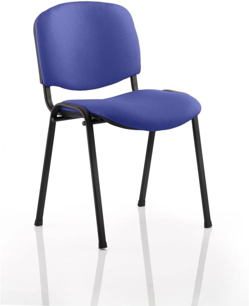 Blue Fabric Stackable Conference Chair Padded Seat Ergonomic Meeting Chair - Kwikley